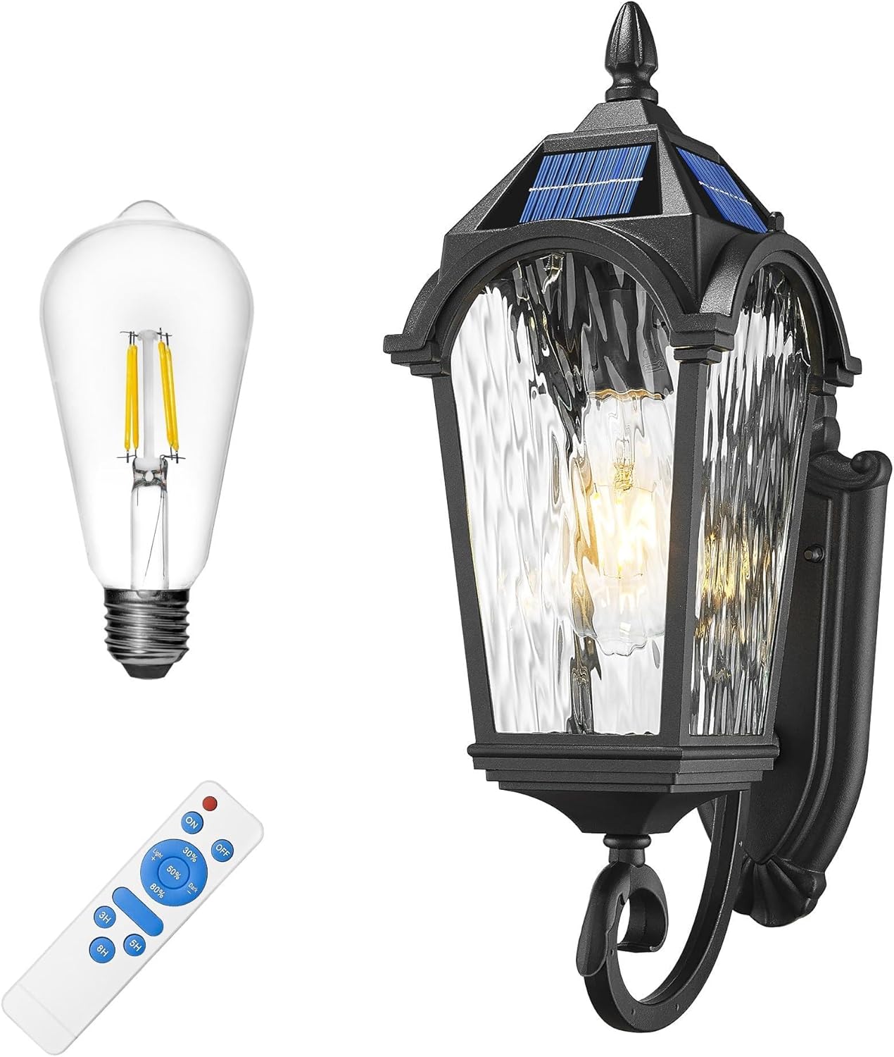 FEMILA Solar Outdoor Wall Light, 17.3