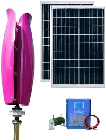 5KW Vertical Axis Wind Turbine 12V 24V 48V - Purple Breeze Start Wind & Solar Hybrid Power Generation System for Eco-Friendly Energy Solutions