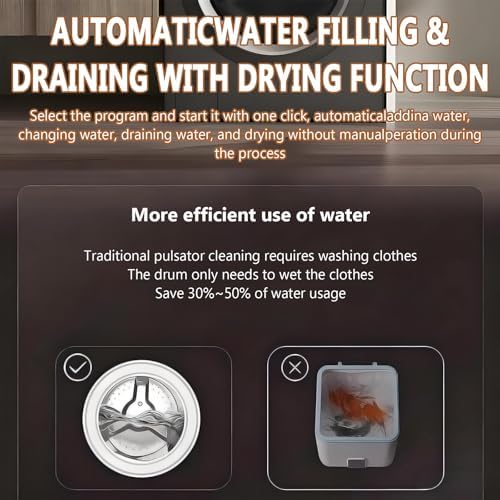 2 in 1 Mini Portable Washer and Dryer Combo - 3.5L Compact Front Drum Washing Machine for Small Clothes, Underwear, Socks - Ideal for Desktop Use, Space-Saving Solution