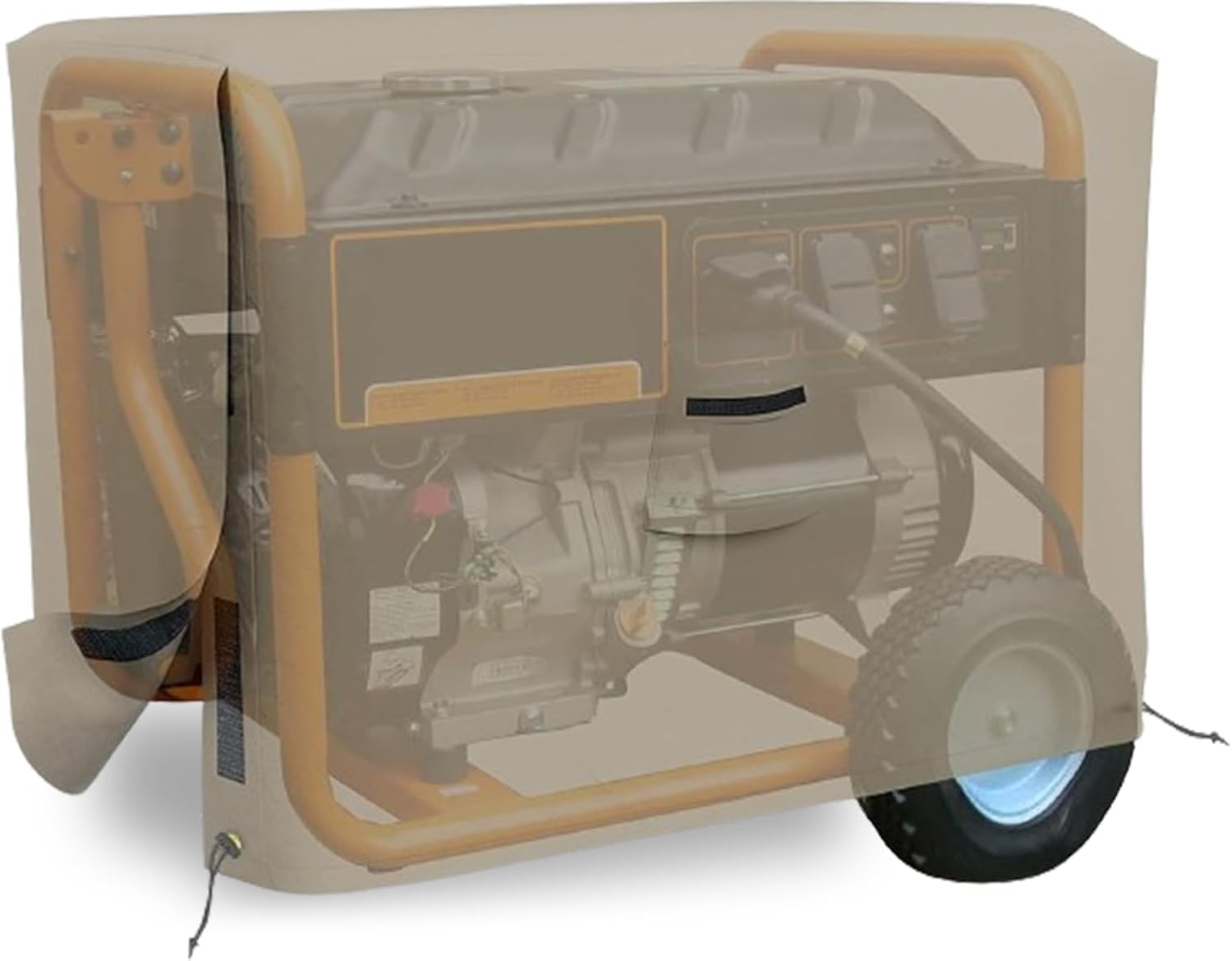 Covers & all Outdoor Generator Cover, 12 Oz Waterproof UV & Weather Resistant, Universal Portable Equipment Machinery Storage Protector with Air Vents Velcro & Drawstrings (38