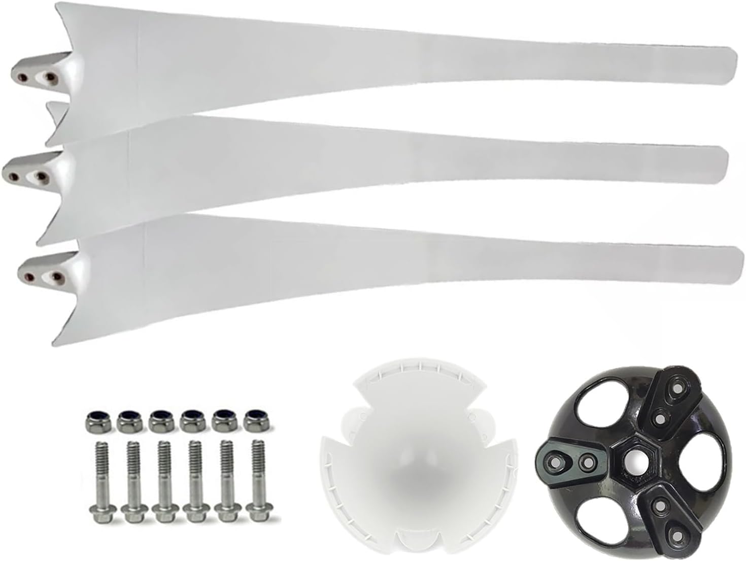 3 Pack DIY Blade with Hub and Cover 600/650/750/800mm Wind Turbine Generator Kit Wind Turbine Accessories Wind Turbine Generator Blades for Horizontal Wind Turbine Windmills(800mm)