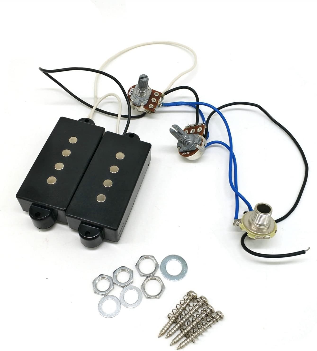 KESHUO Electric Guitar Wiring Harness Electric Guitar Pickup Wire Harness Bass 4-String Electric Guitar Neck and Bridge Pickups Set