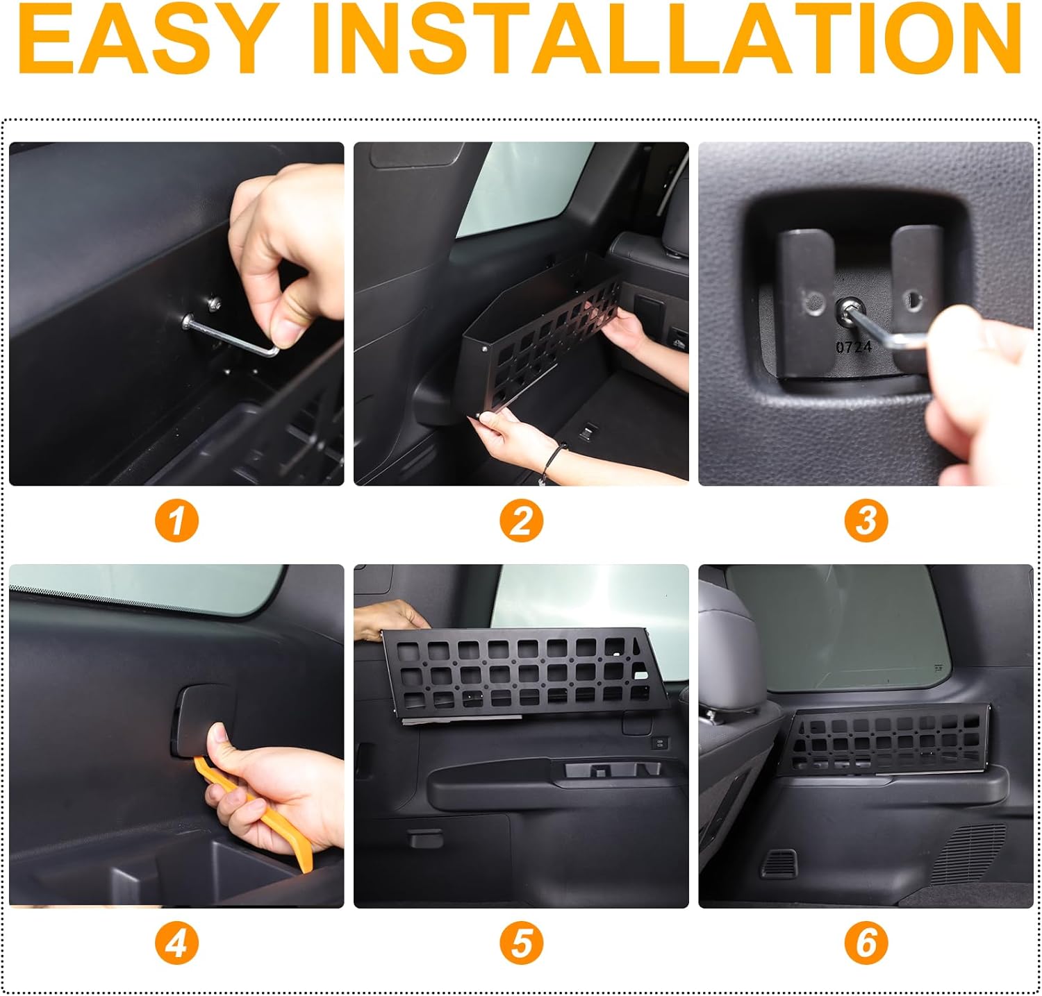 Trunk Side Rack Cargo Storage Shelf Compatible with Toyota Land Cruiser 250 Prado LC250 J250 2024 2025 Accessories, Trunk Organizer Multifunctional Storage Basket Bag