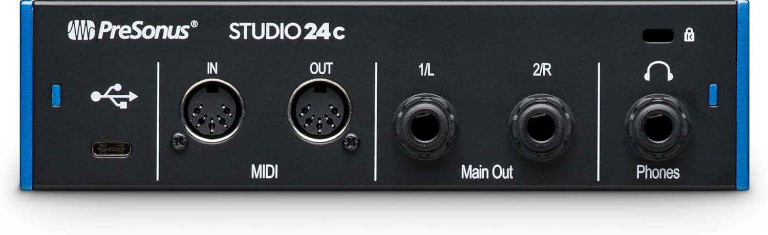 PreSonus Studio 24c 2x2, 192 kHz, USB Audio Interface with Studio One DAW Recording Software