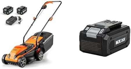 LawnMaster CLM2413A Cordless 13-Inch Lawn Mower 24V Max with 2X4.0Ah Battery and a Charger