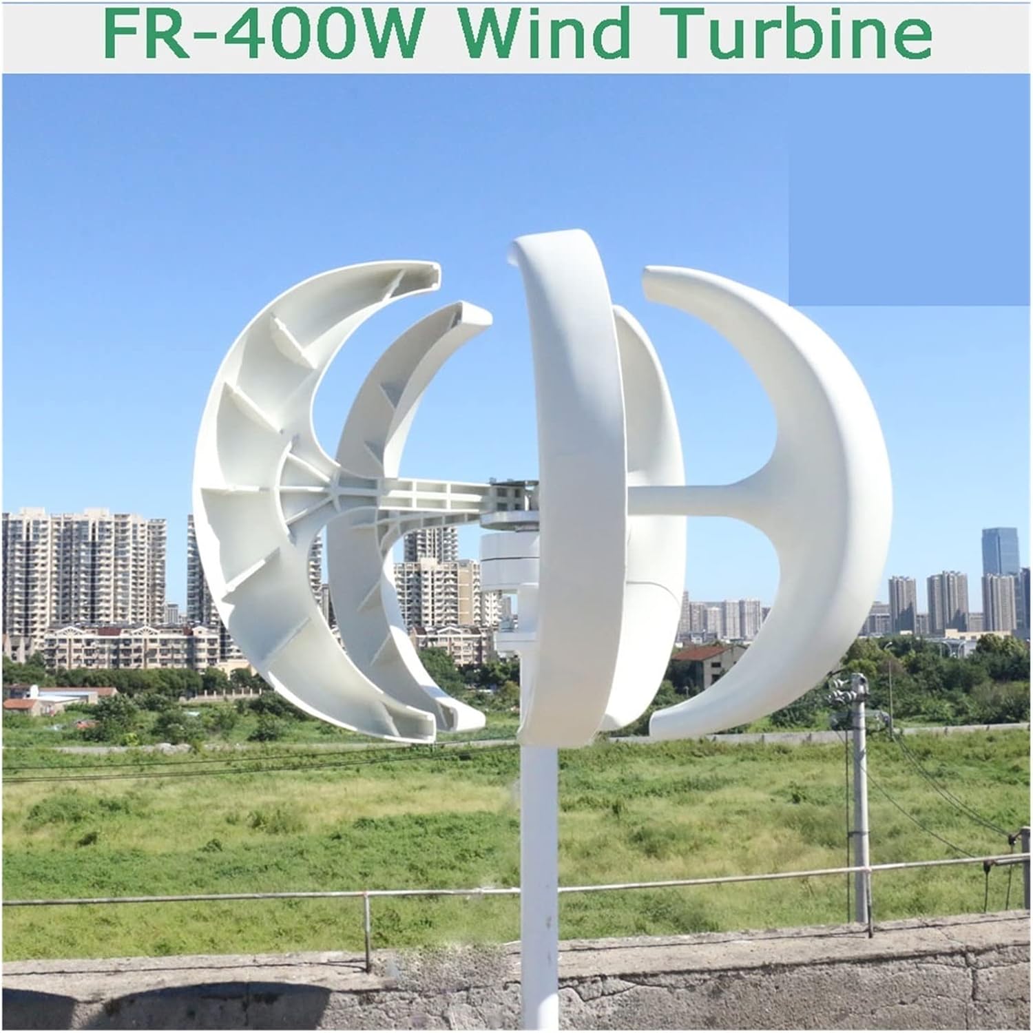 Wind Turbine Generator Kit, 4000W 5 Blades Vertical Axi Wind Turbines Generator Lantern 12V 24V Motor Kit Electromagnetic for Home Streetlight Use for Hybrid Solar Wind System(24V)