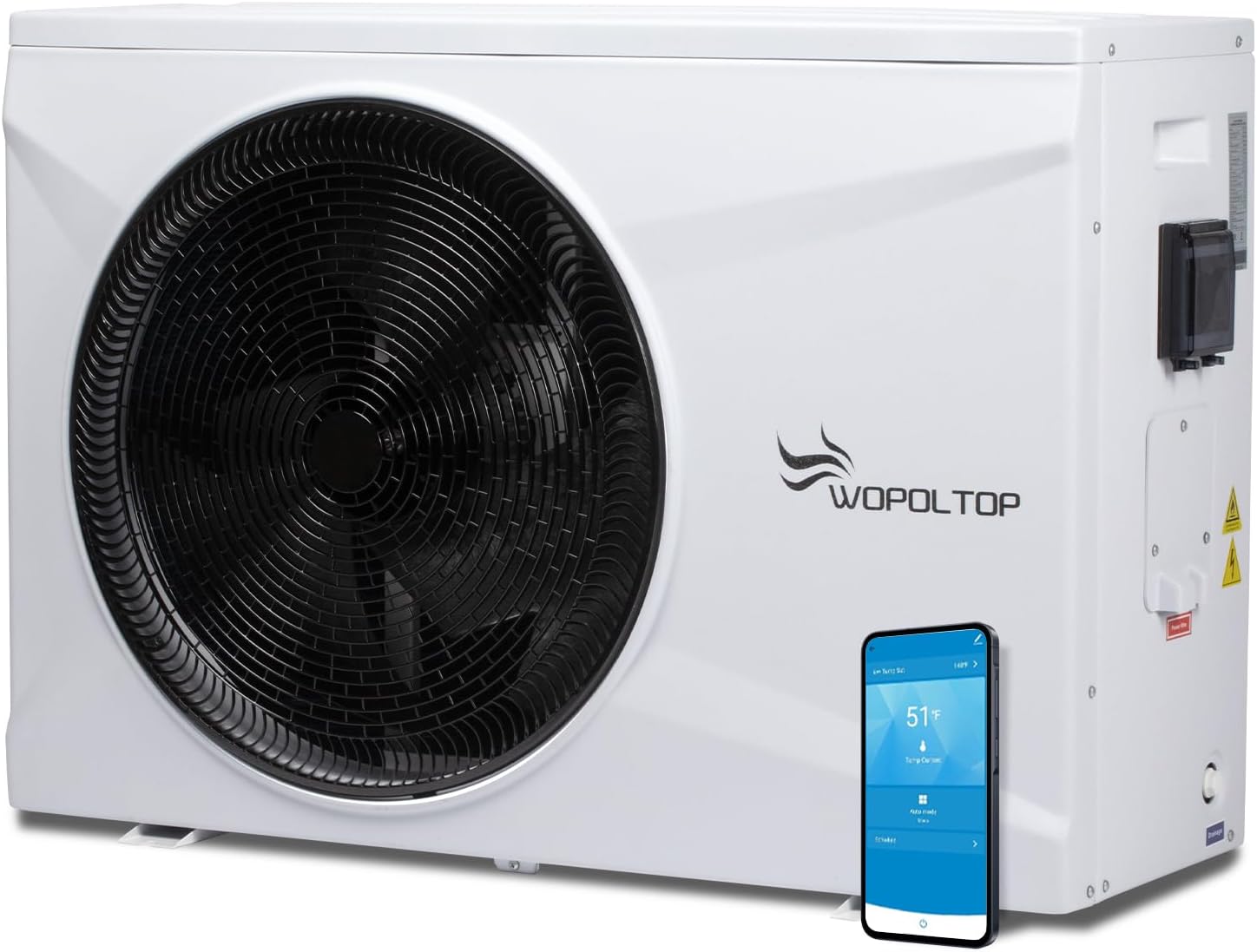 35000 BTU Full DC Inverter Pool Heat Pump for Above and In-ground Pools, Dual Function of Heating and Cooling, 10KW Pool Heater with WiFi Smart Control via APP, 220-240V, up to 7500 Gallons
