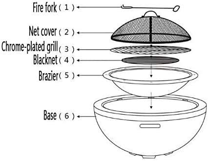Fire Pits Outdoor Wood Burning Fire Pit,BBQ Grill Fire,Black Marble Design, Magnesium Oxide Material, High Temperature Resistance, Strong, High-End with Cover BBQ Cooking for Outside Camping Backyar