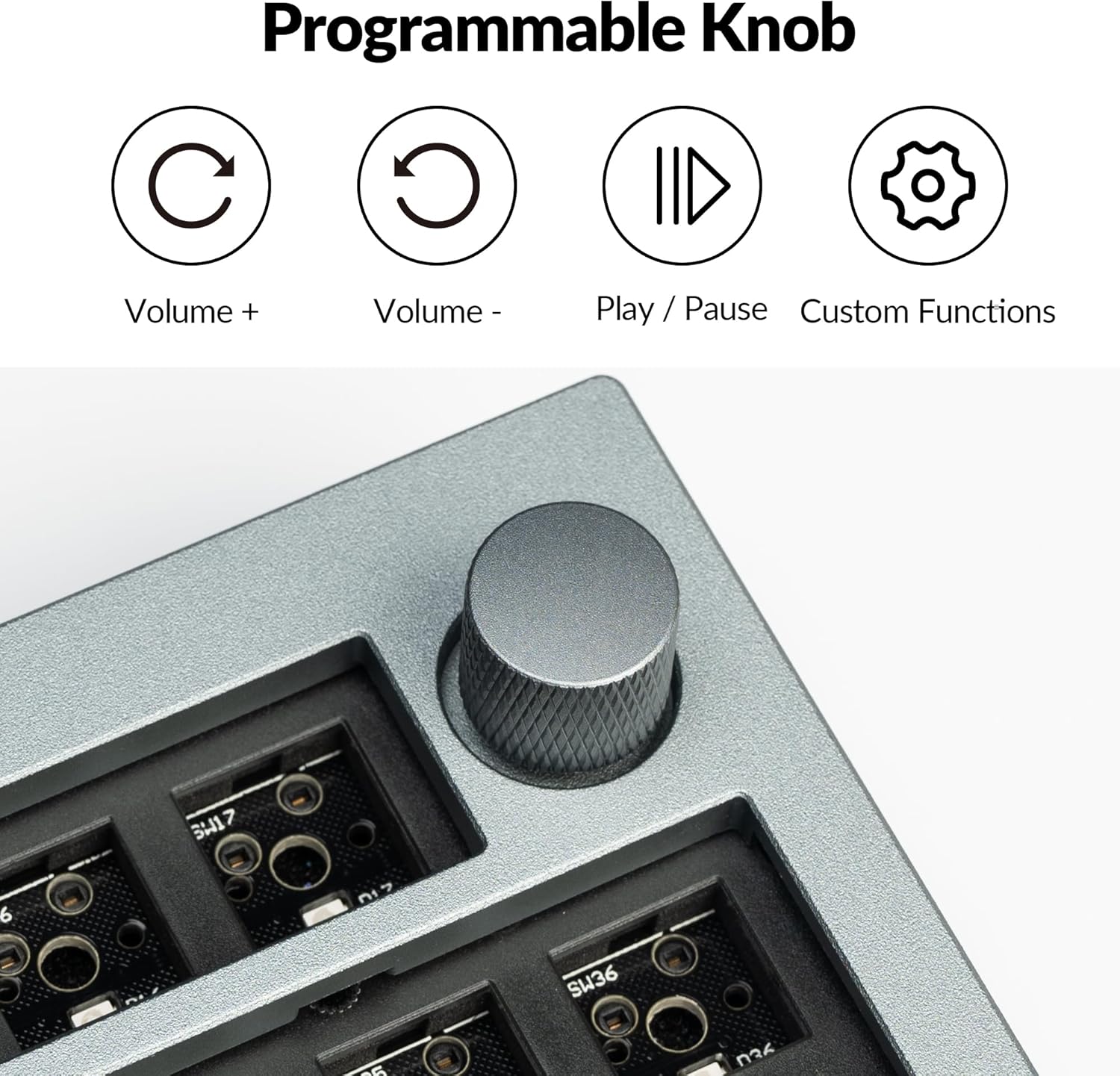 Keychron Q5 Pro Custom Wireless QMK/VIA Mechanical Keyboard Barebone, 96% Layout with Programmable Knob Double-Gasket Design, Hot-Swappable RGB Backlit Compatible with Mac Windows Linux - Gray