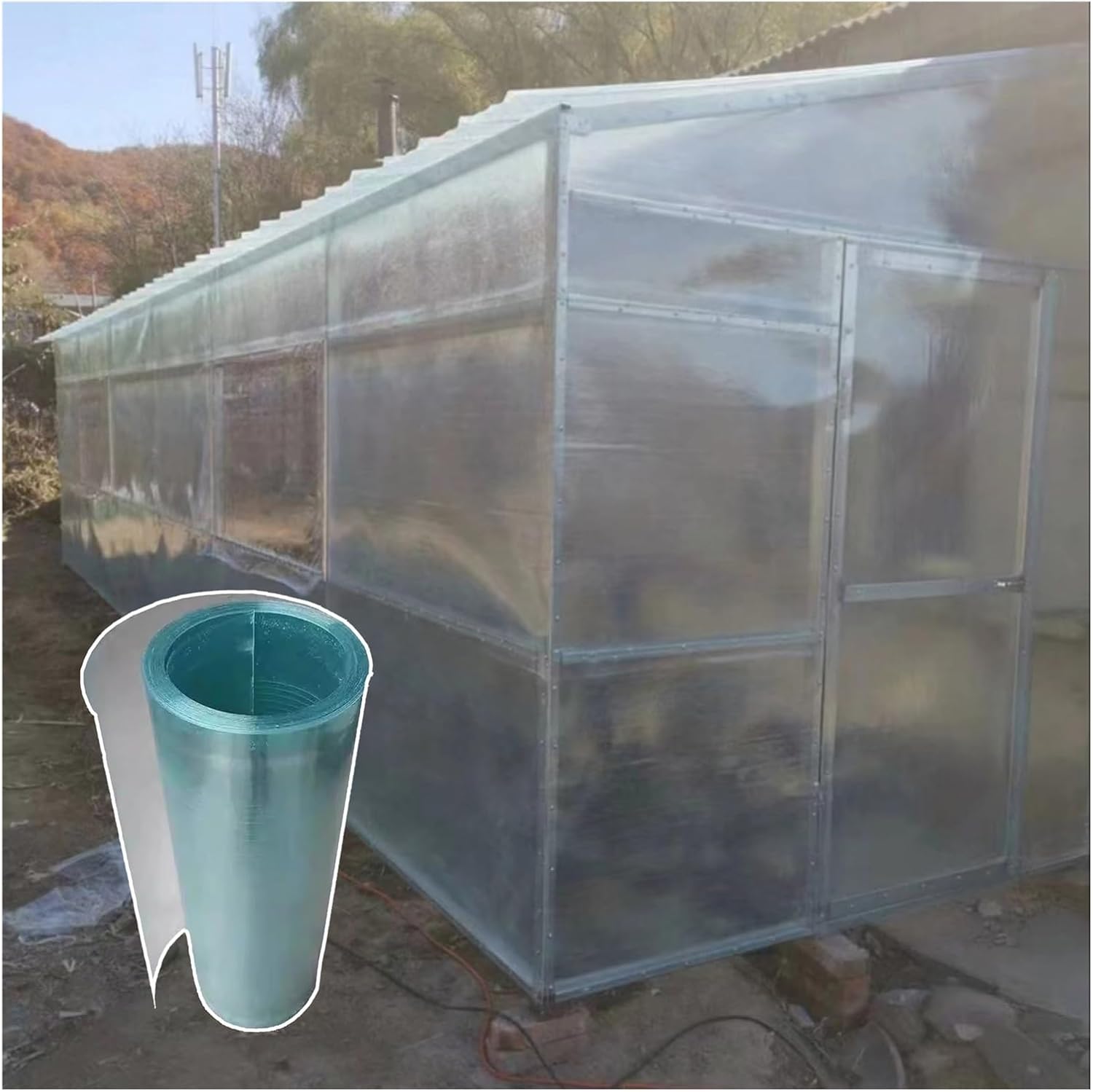 Polycarbonate Greenhouse Panels, UV Resistant Clear Roofing Sheets, for Garden, Sunroom, Pergola and Daylighting, with Screws(2.3X 65.6ft)