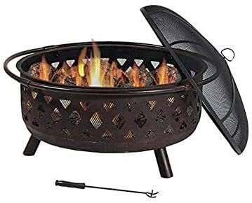Outdoor Fire Pit Outdoor Fire Pits 36 Inch Large Bonfire Wood Burning Patio & Backyard Firepit for Outside with Spark Screen
