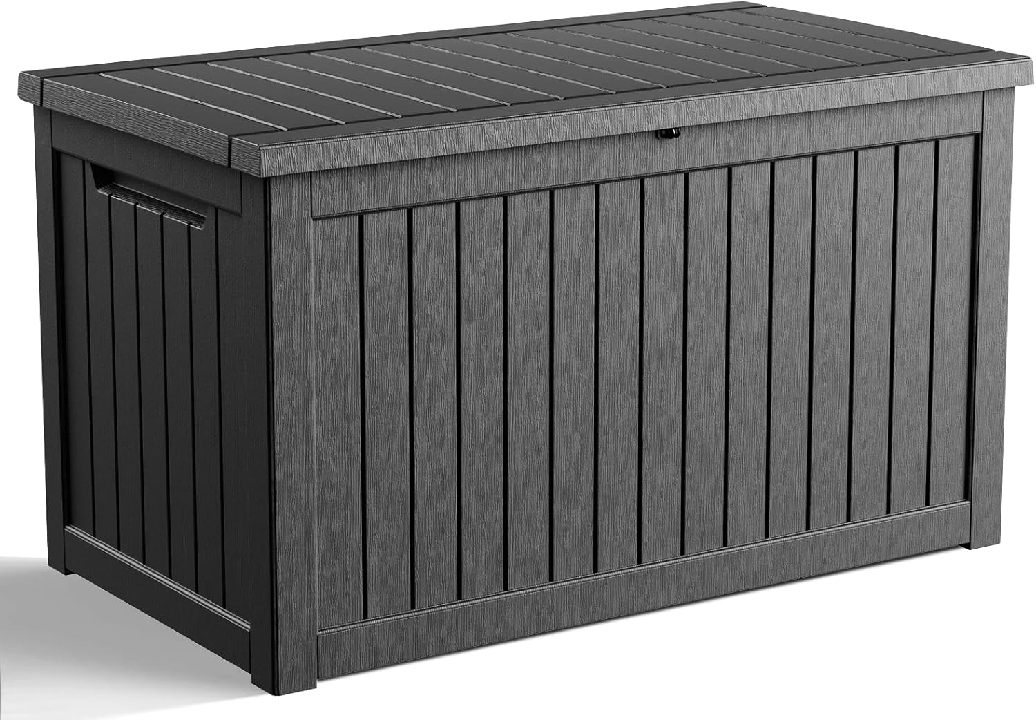 280 Gallon Outdoor Deck Box,Storage Lockable Waterproof Patio Furniture,Garden Tools,Cushions,Pool Accessories Outside Storage Resin Box(Black)