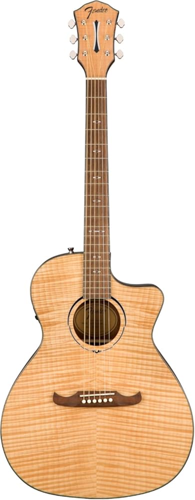 Fender FA-345CE Auditorium Cutaway Acoustic Guitar, with 2-Year Warranty, Natural
