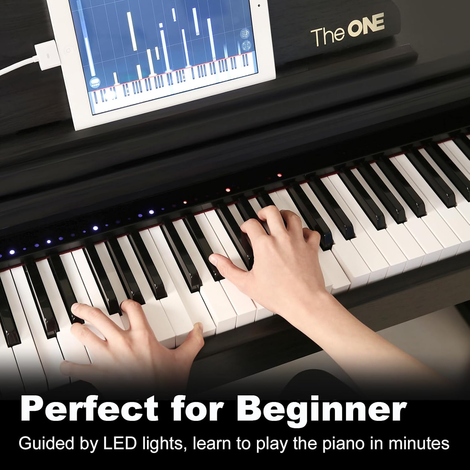 The ONE Digital Piano and Bench, Smart Teaching Piano Keyboard with 88 Hammer Action Keys for Beginner/Adult