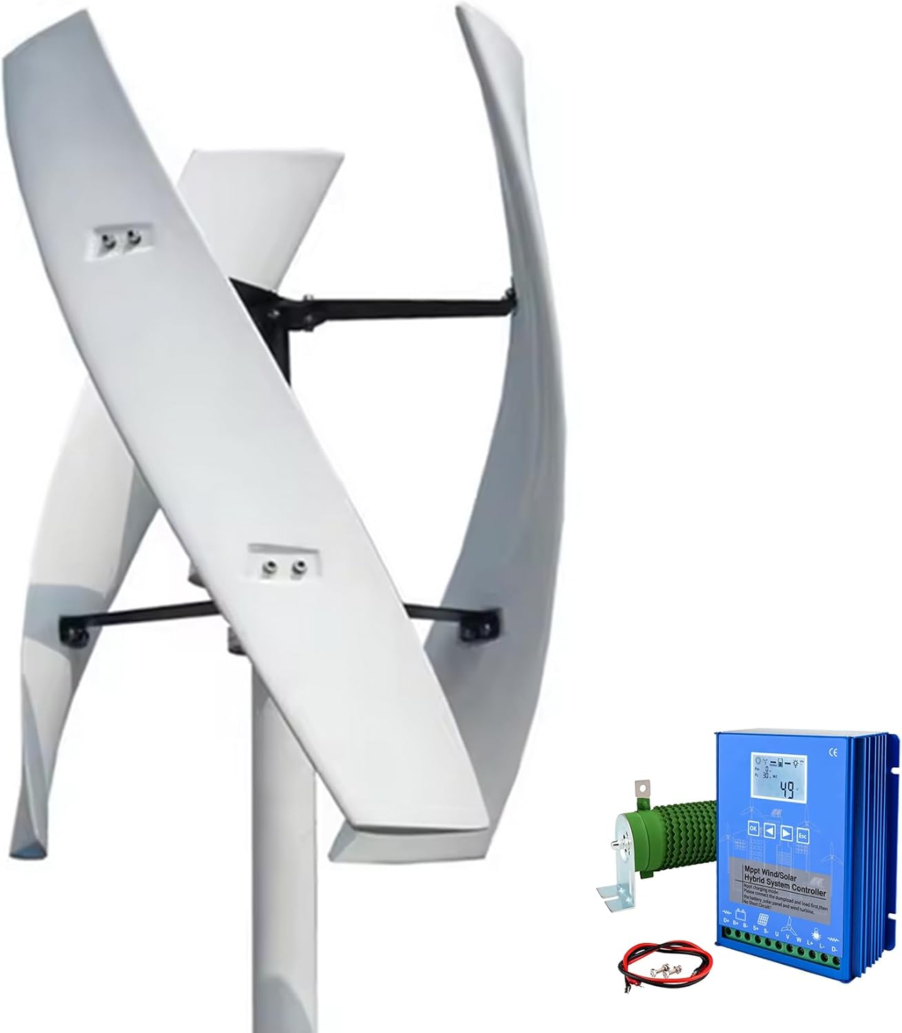 No Noise Vertical Axis Wind Turbine Generator,12V 24V 48V 220V Magnetic Levitation Wind Turbine with MPPT Controller for Homes Energy (3000W)