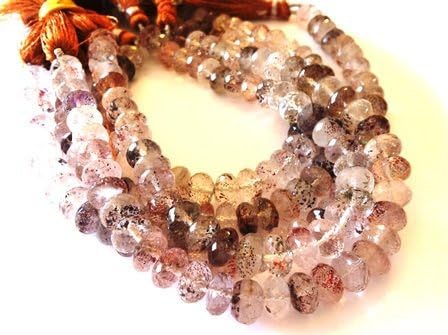 13 inch natural beads strand of 8-10mm faceted rondelle honey dot quartz gemstone beads for DIY jewelry - necklace, bracelet, earring, ring.