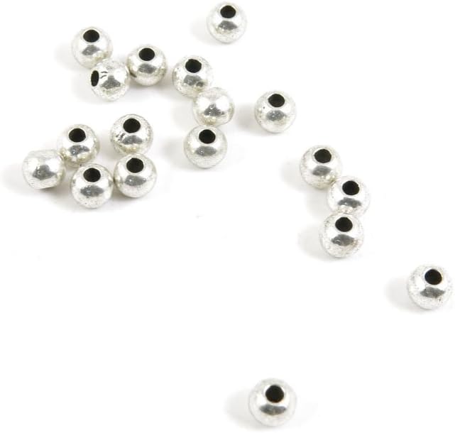 2780 Pieces Antique Silver Tone Jewelry Making Charms Findings Fashion Wholesale Supplies Pendant Lots Bulk Supply J3JW7P Round Ball Loose Beads