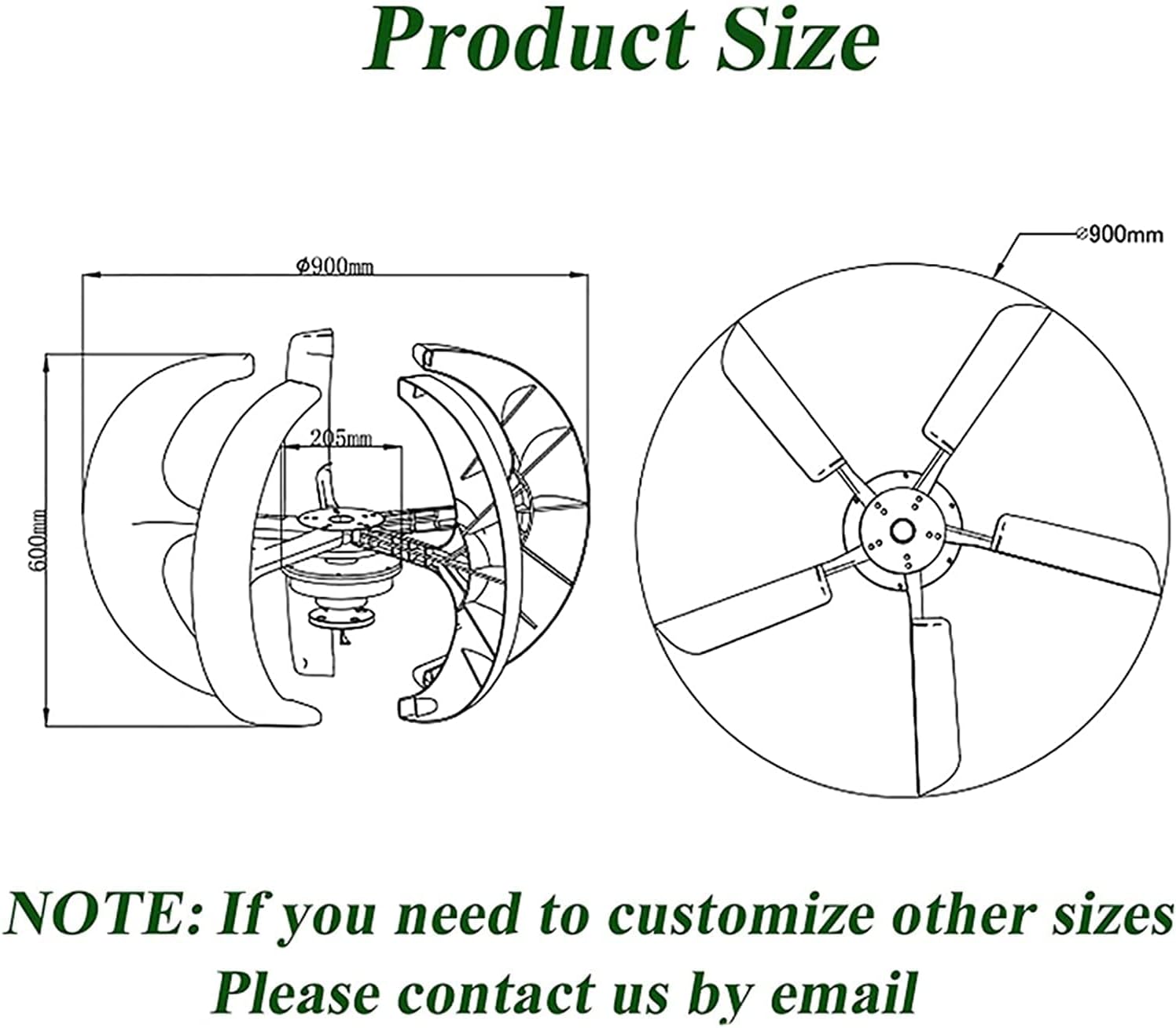8000 W Lantern Wind Turbines Generator Kit, 12 V / 24 V 5 Blades Vertical Axles Wind Turbines for Home Hybrid Streetlight Use Electromagnetic