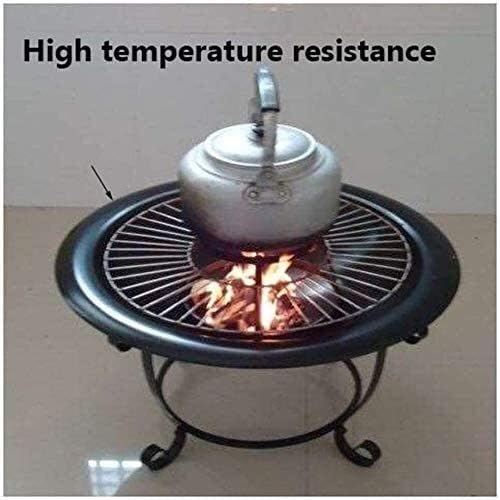 Outdoor Fire Pit BBQ Grill, Bonfire Pit Outdoor Fire Large Bonfire Wood Burning Patio Coal Grill Firepit for Outside Grill Charcoal Smokeless Grill with Spark Screen Poker (Size : 56cm) ()