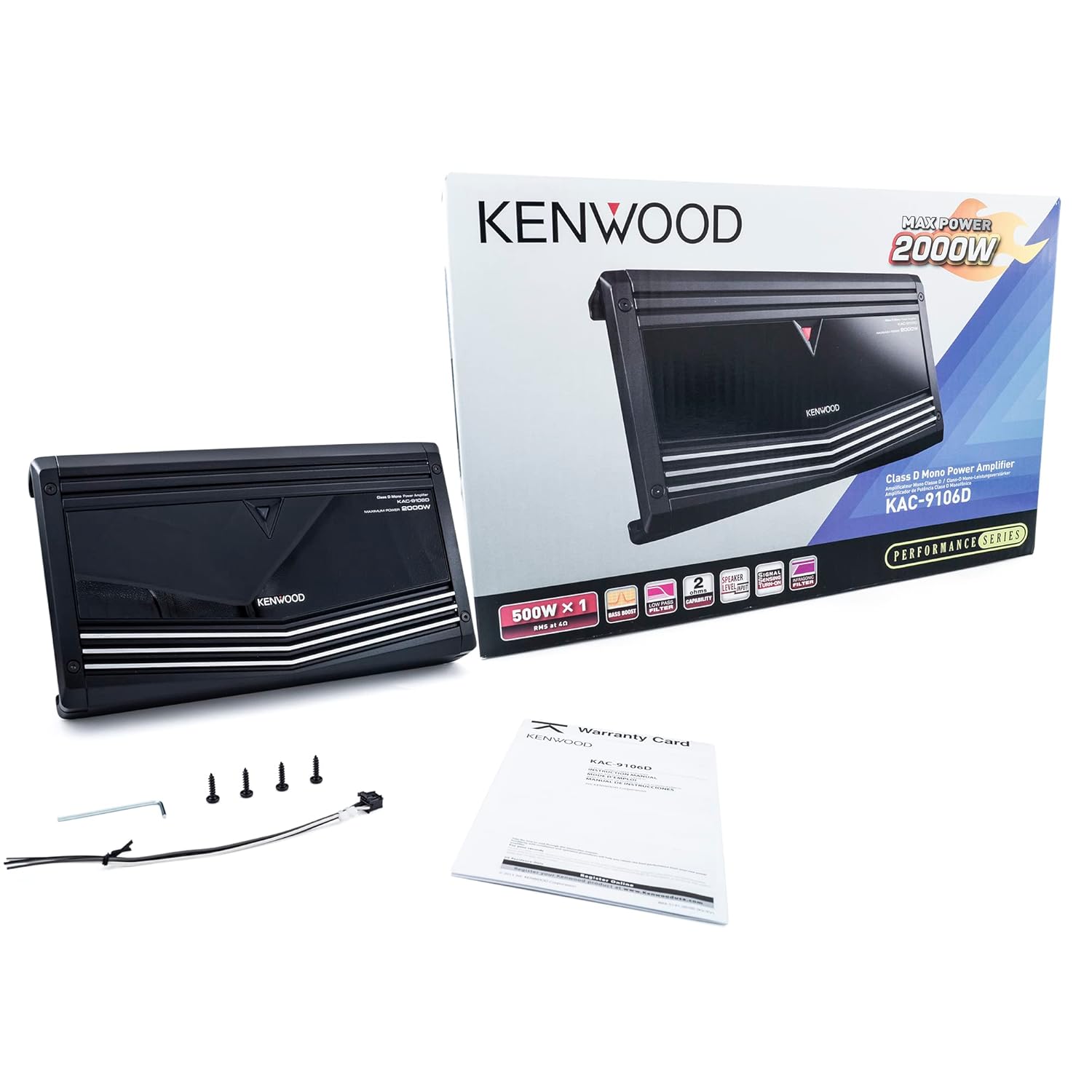 Kenwood KAC-9106D 2000W Monoblock Class D Car Audio Power Amplifier