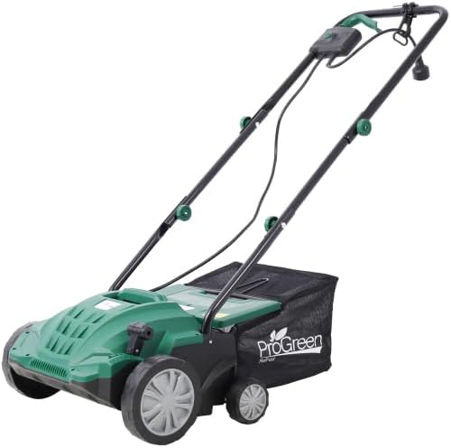 Garden Scarifier, 2-in-1 13INCH Dethatcher Scarifier,12 Amp Electric Lawn Dethatcher,Removable Collection Bag Extra Large 31.7QT (2-in-1 13-Inch)