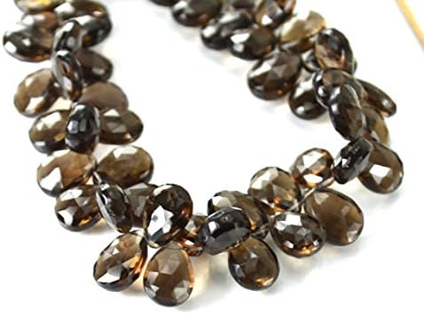 smoky quartz briolettes your choice of 10 stones natural large focal pear smoky quartz brown gemstones