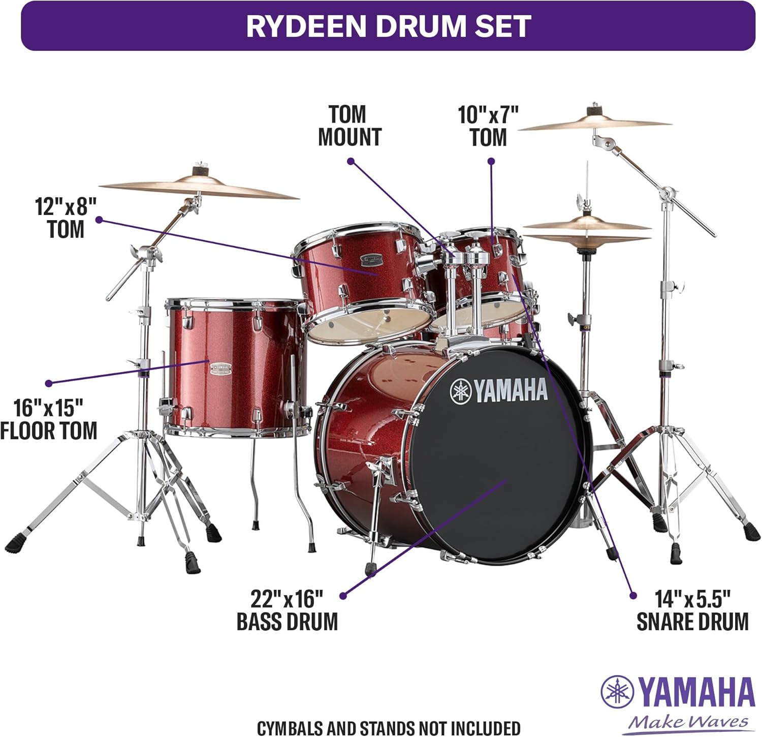 Yamaha Rydeen 5pc Shell Pack with 22