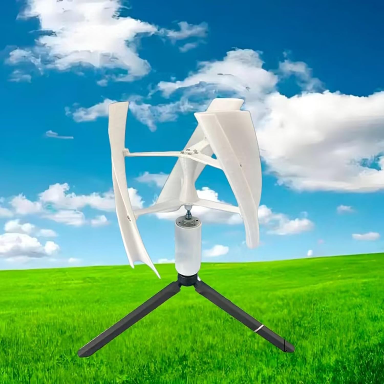 DIY 25W 3D Micro Wind Turbine 3 Spiral Blades Three-Phase Permanent Magnet Generator Wind Turbine Spiral Vertical Axis Wind Turbine Generator Model