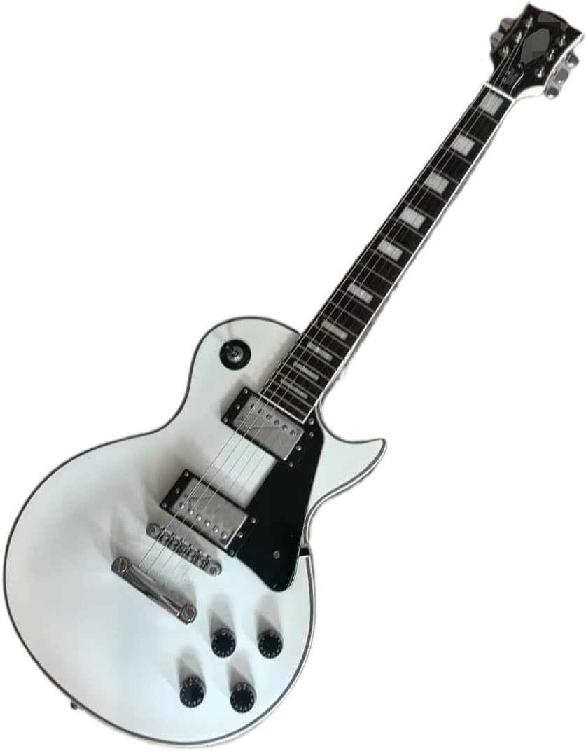 Classic Style 6-String Electric Guitar White Finish Mahogany Body & Rosewood Fretboard Passive Humbucker Pickups