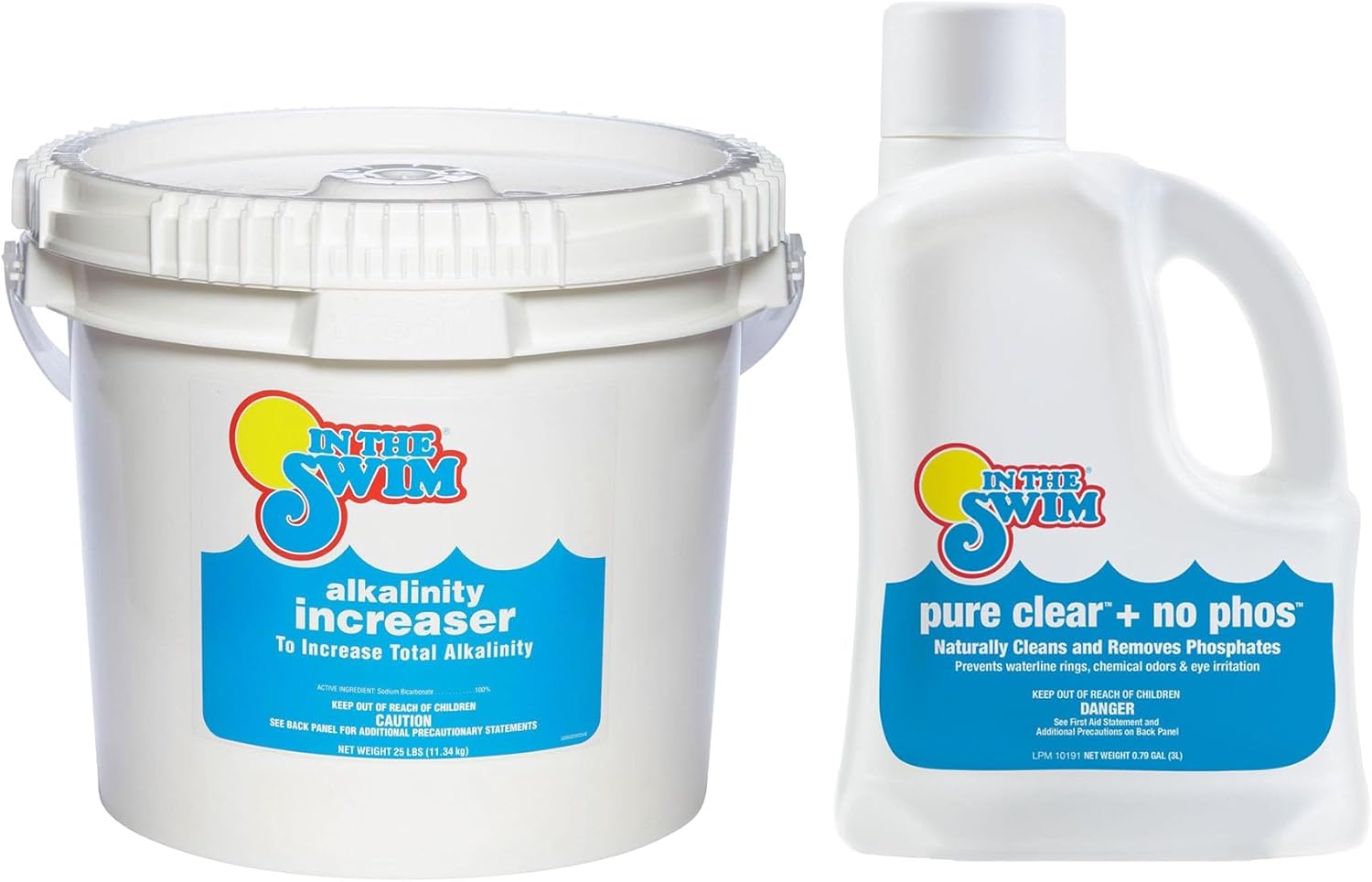 In The Swim Water Balance & Clarity Bundle - 25Lb Alkalinity Increaser + Pure Clear No Phos 3L