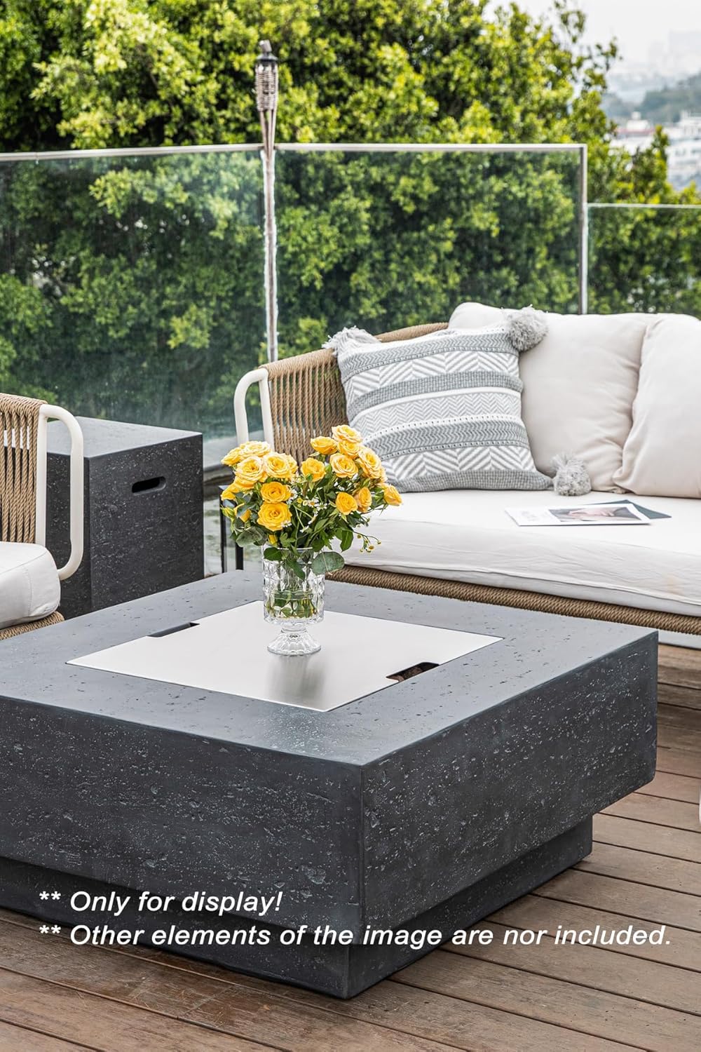 Fire Pit Lid Square Stainless Steel Lid 20.7