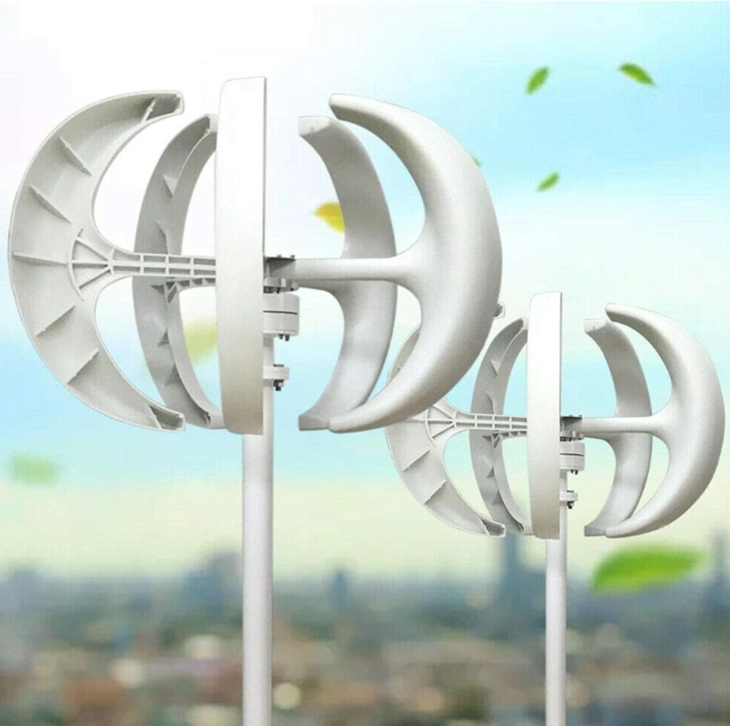 8000W Home Use Vertical Axis Wind Turbine Generator, 12V 24V 48V with MPPT Controller Small Low Noise Windmill Suitable for Home Use, Camping