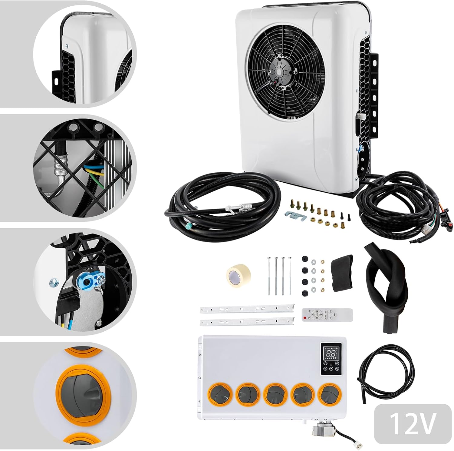 Air Conditioner Kit，12V 6800BTU Universal RV Air Conditioner System Split Mini Split AC System Unit