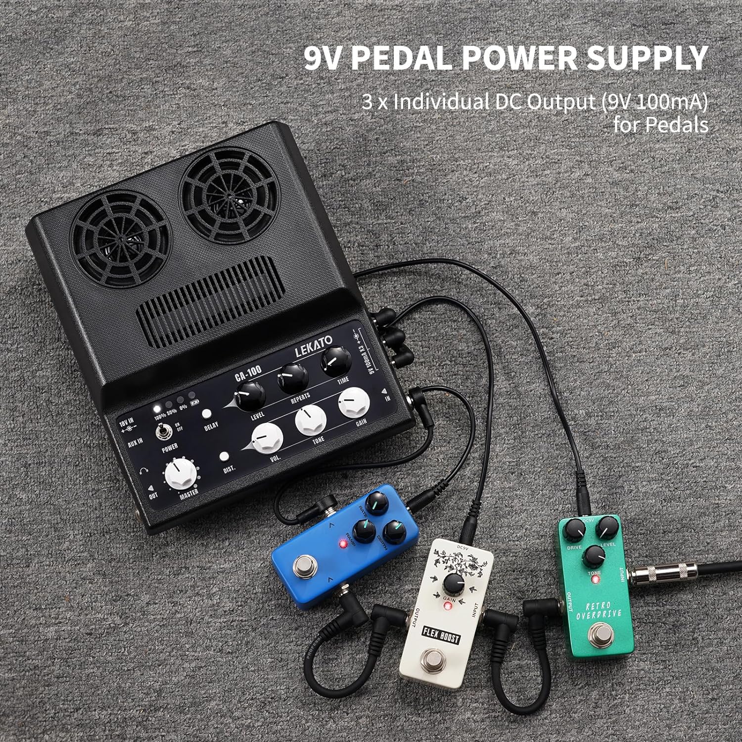 LEKATO Electric Guitar Amp, Rechargeable Guitar Amp 20W, Distortion, Delay Effect, Bluetooth, Guitar Amp Combo for Daily Practice, Travel