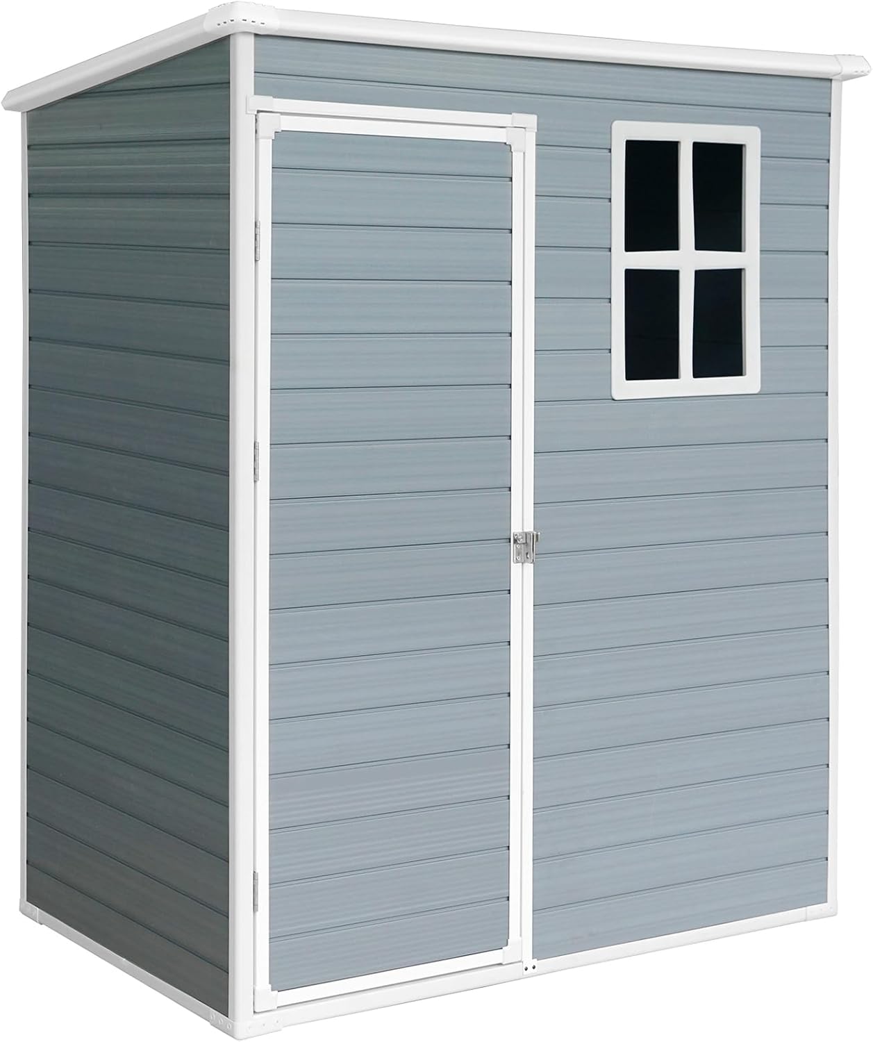 Resin Storage Shed， Plastic ， with Floor ，Lockable Door ，Garden ，Backyard, Lawn, Outdoor House Garage 5ft x 3ft