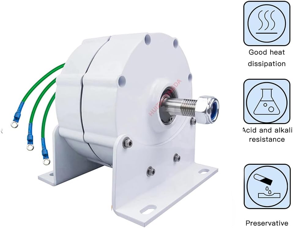 3000W Low Speed Three Phase Gearless Permanent Magnet Generator 12V 24V 48V AC Alternators with Controller Suitable for Wind/Hydro Generators