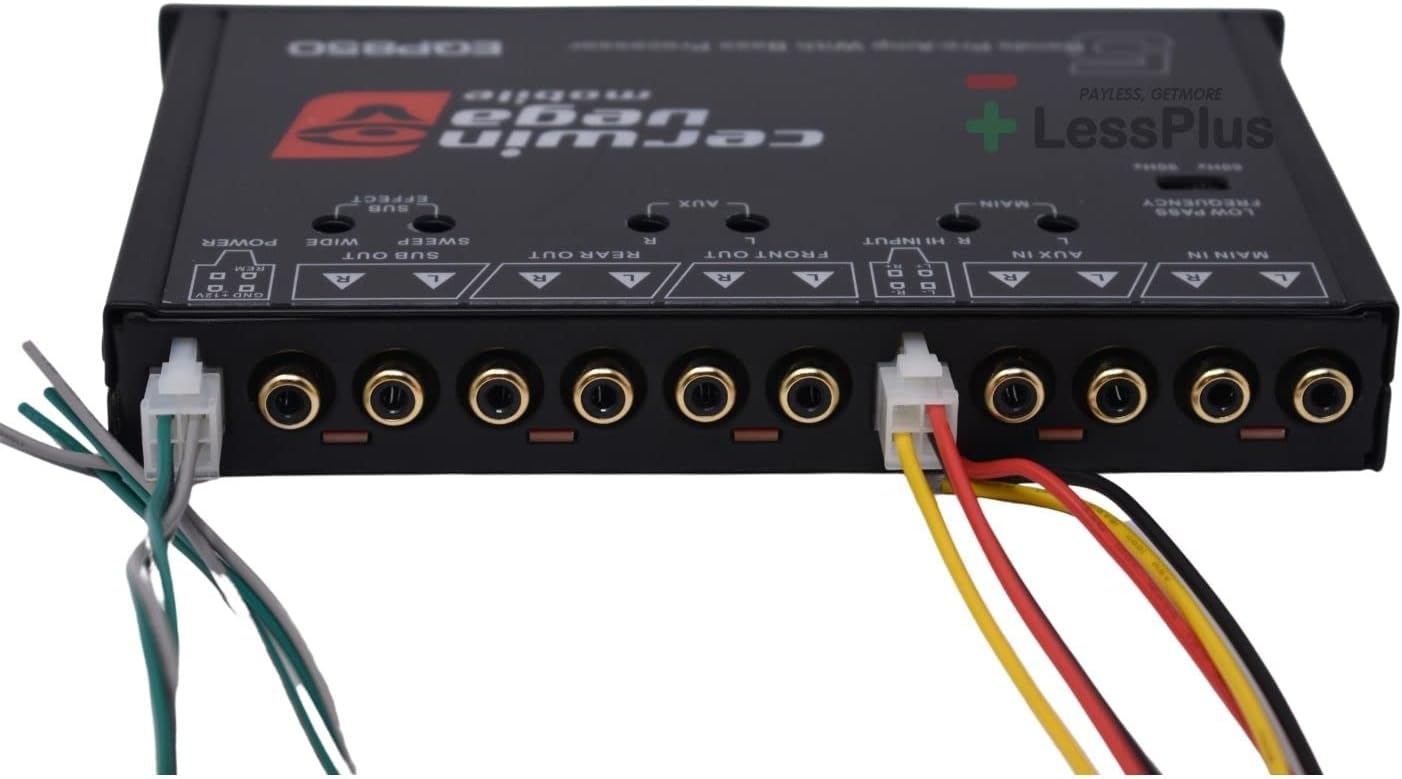 Cerwin Vega 5-Band Pre-Amp Equalizer with Built-in Bass Processor - Ultimate Car Audio System Accessory, High-Level Input, Subwoofer Level Control, Selectable Low Pass Filter, Auxiliary Input EQP850