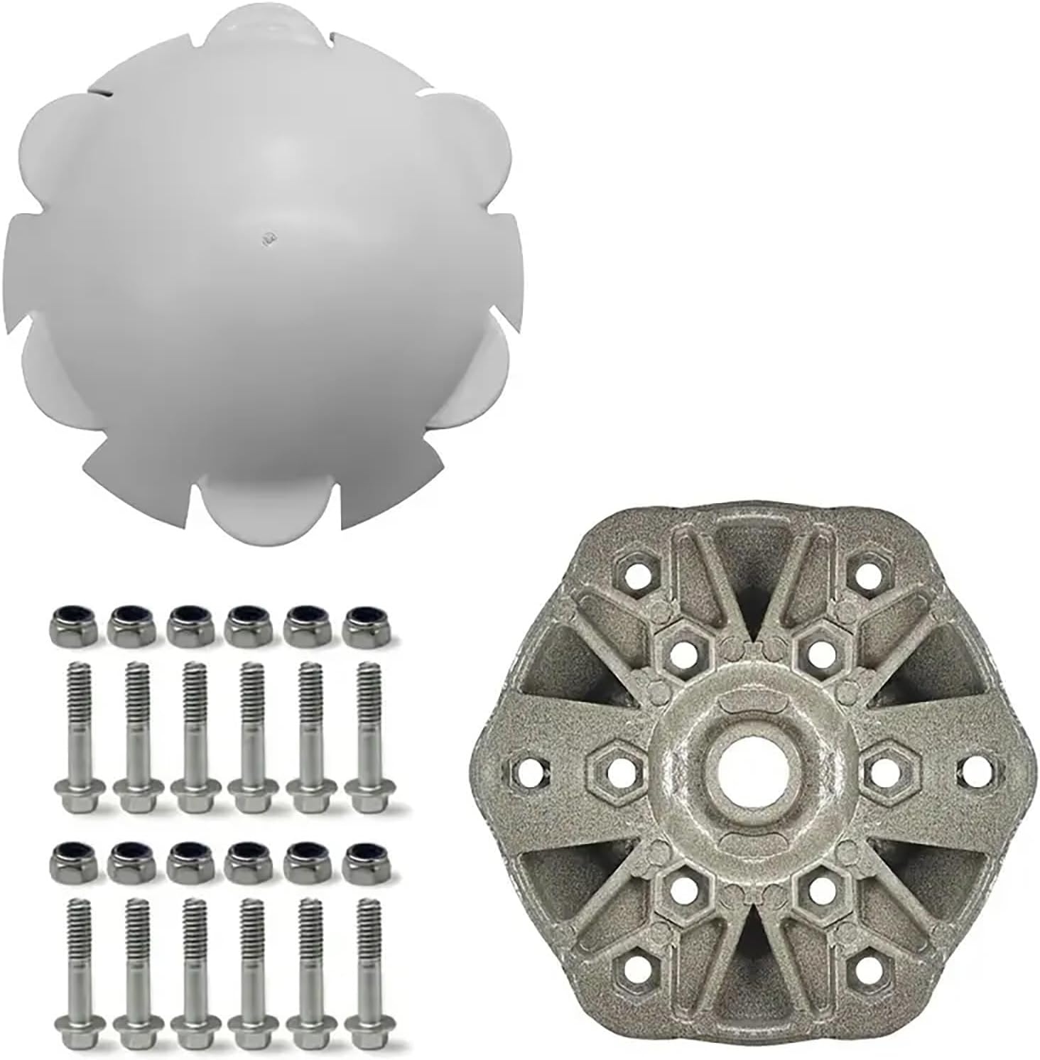 135mm Wind Turbine Hub Kit with Cover, Screws, and Nuts for 3/5/6 Blades – DIY Horizontal Axis Wind Generator Accessories(6 Wheel hub)