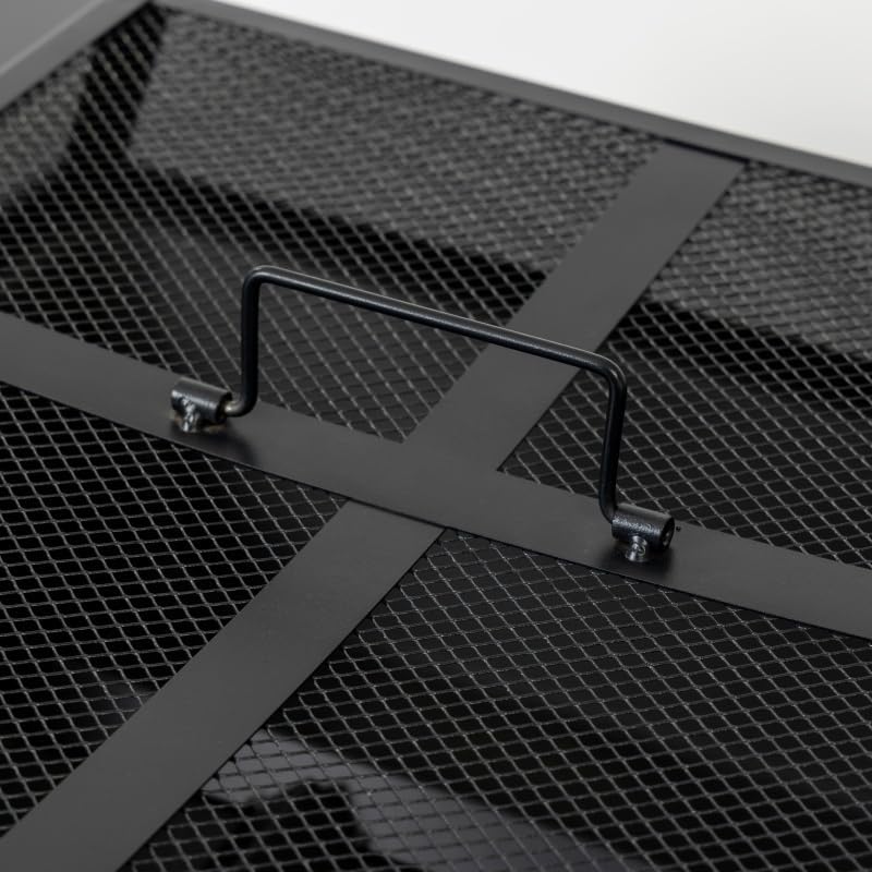 36-Inch Steel Fire Pit Table - Wood-Burning Outdoor Heater with Geometric Design, Portable Patio Centerpiece for 4-8 People