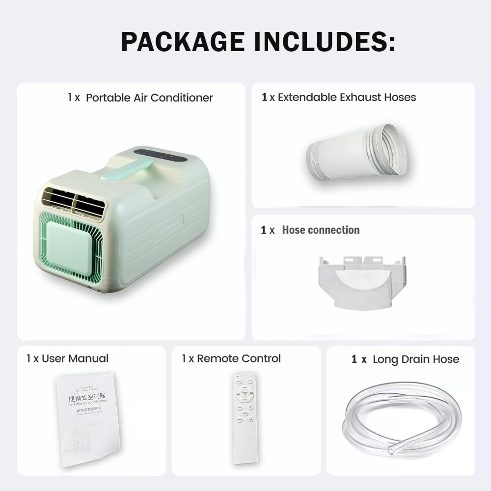 Heating And Cooling 110V 4500 BTU Portable Camping Air Conditioner For Tent Outdoor and Indoor Use,Suitable For RV,Truck,Van and Car Airconditioning (green) (Green-Heating & Cooling)