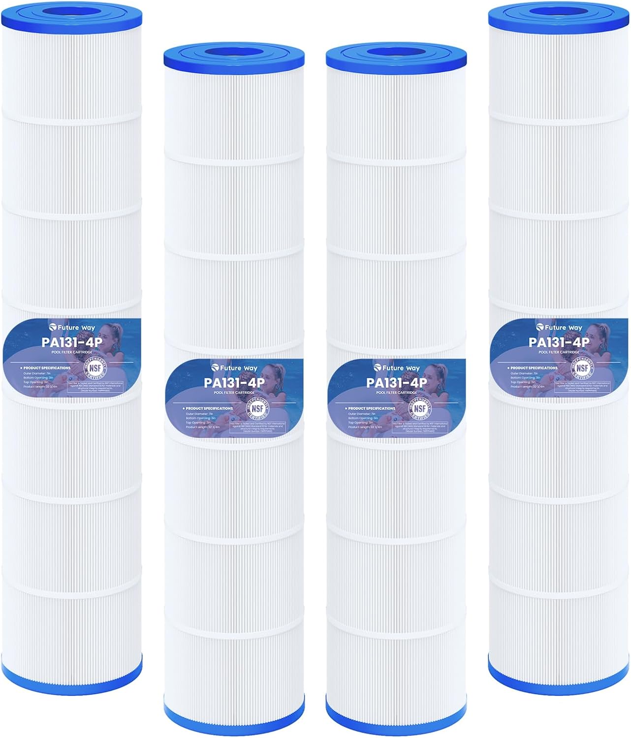 Future Way C5030 Pool Filter Cartridges Replacement for Hayward SwimClear C5030, C5020, C5025, Replace Hayward CX1280XRE, Pleatco PA131, 525 sq. ft (4-Pack)