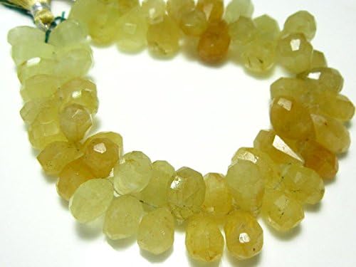 13 inch Natural Beads Strand of 10x8-14x9mm Faceted Drop heliodor Gemstone Beads for DIY Jewelry - Necklace, Bracelet, Earring, Ring.