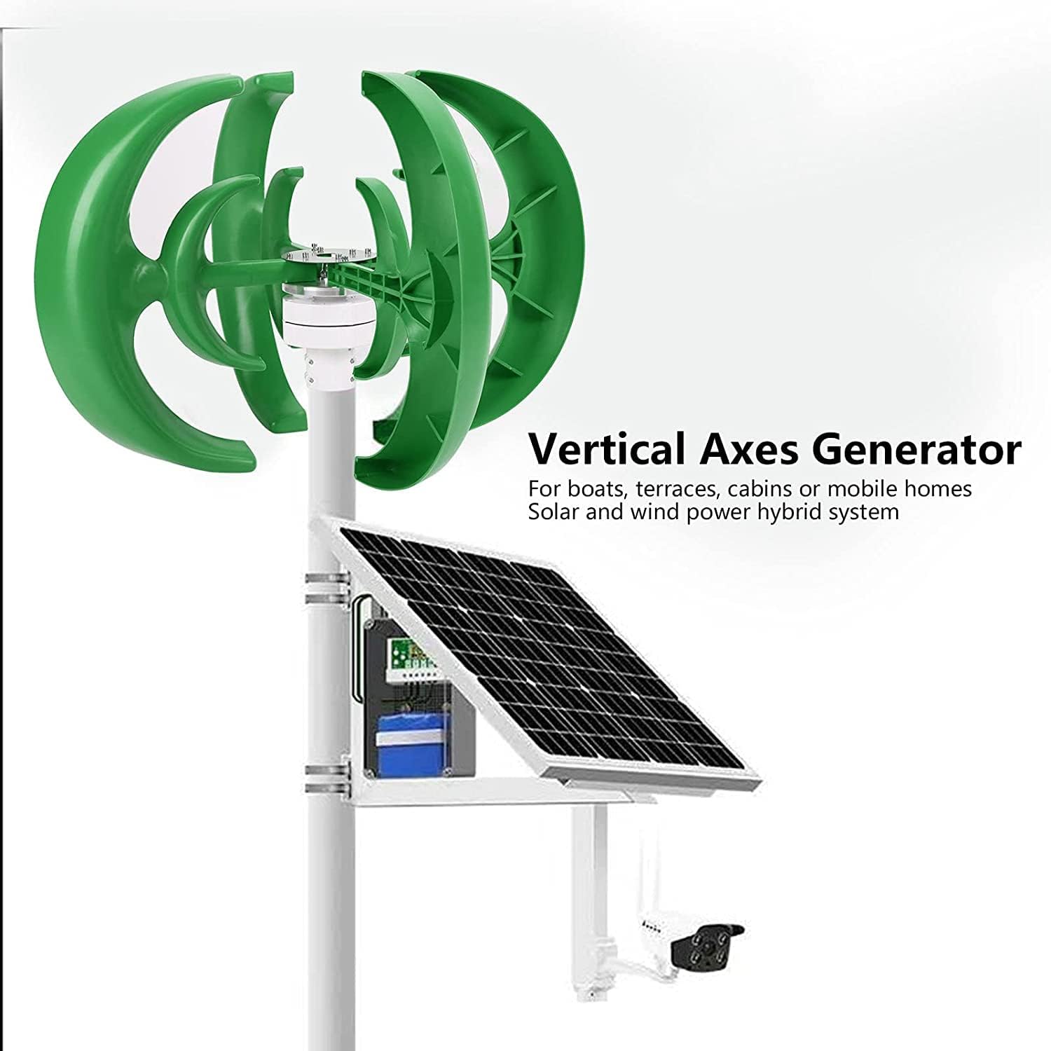 8000W Wind Turbine Kit 4 Blade Wind Vertical Axis Generator for Hybrid Wind Solar System