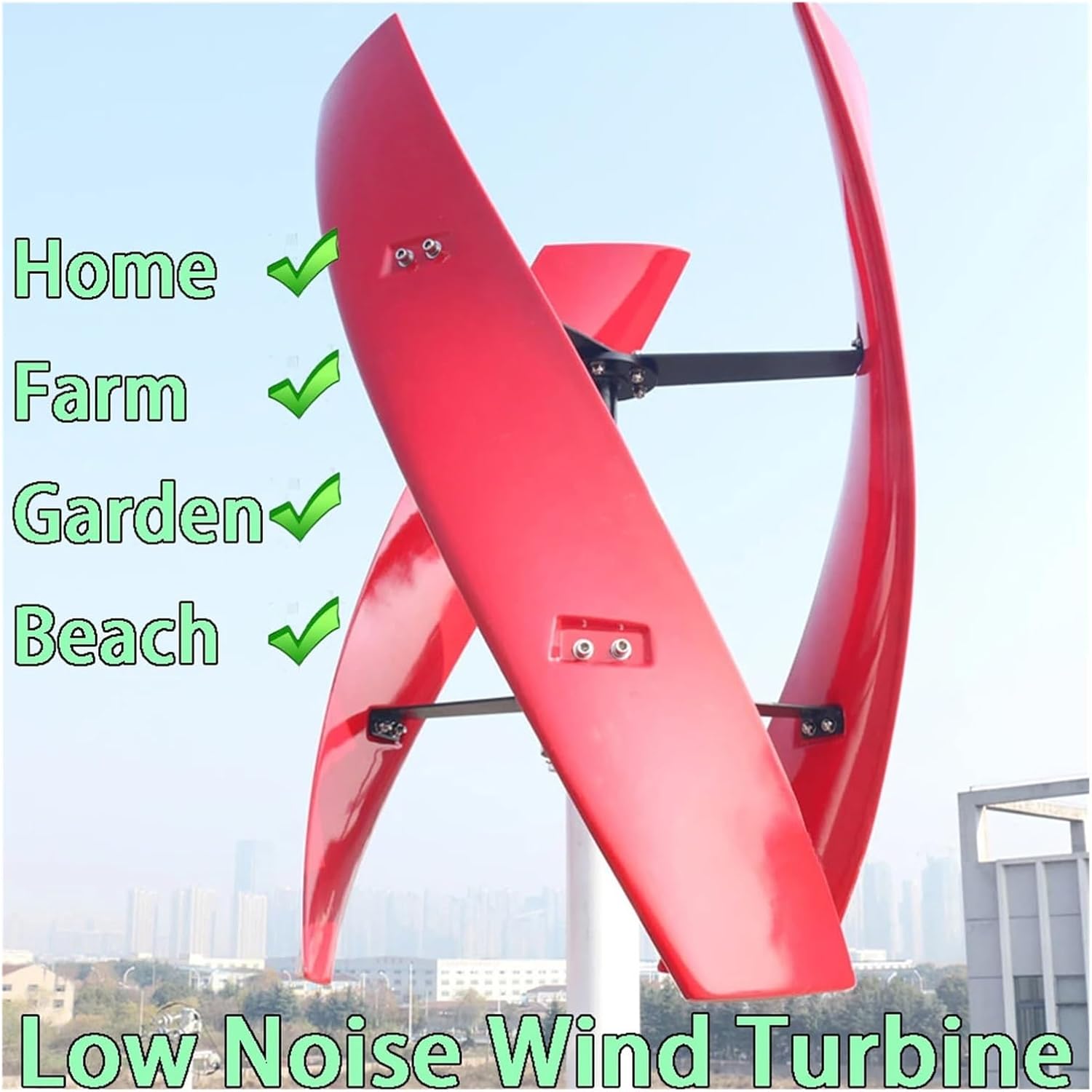 Wind Turbines, 10KW 12V 24V 48V Wind Power Turbine Generator for Home Farm 10000W Vertical Free Energry Electric Windmill Low Wind Speed Starting Wind Turbines(White,48V_10KW)