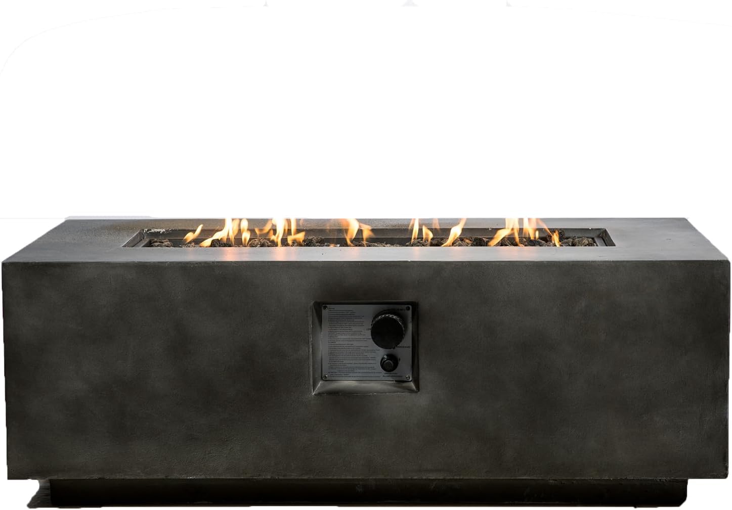 Concrete Propane Outdoor Fire Pit Table (Charcoal)