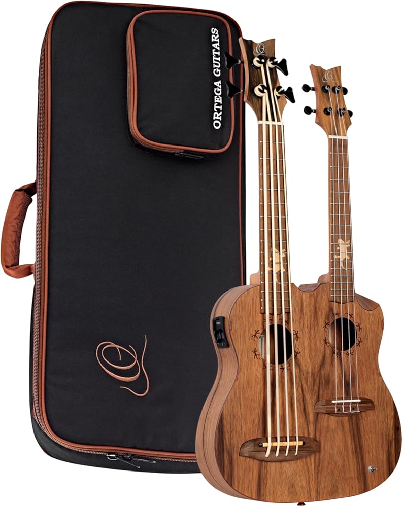 Custom Built Series Double Neck Tenor Acoustic-Electric Ukulele & Uke-Bass w/Bag
