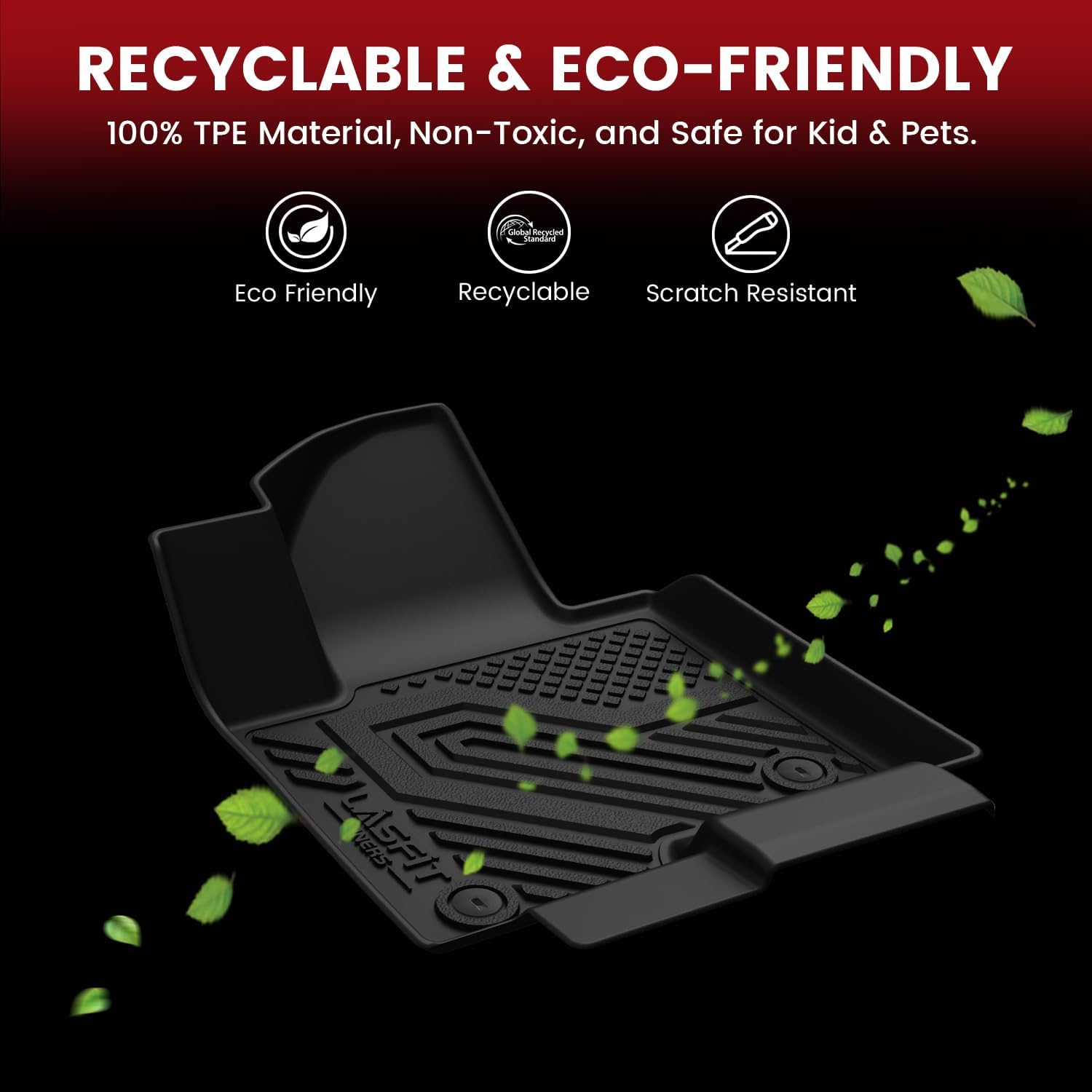 LASFIT Floor & Backseat & Cargo Mats for Toyota Corolla Cross Gas AWD 2022-2026, TPE All Weather Protection Custom Fit 1st & 2nd Row Floor Liners Trunk Mats for Corolla Cross Accessories, Black