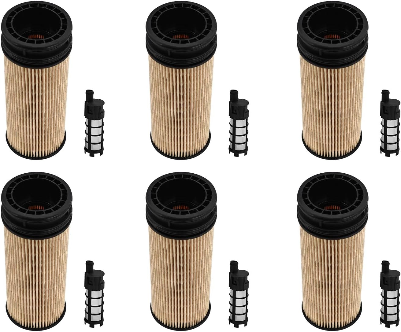 6PCS Diesel Fuel Filter Kit, Compatible with Detroit Diesel, Fit for Freightliner M2 106 108SD 114SD with DD8 engines (2021-2025) Replace A9360900651, A9360920605, A9360920201