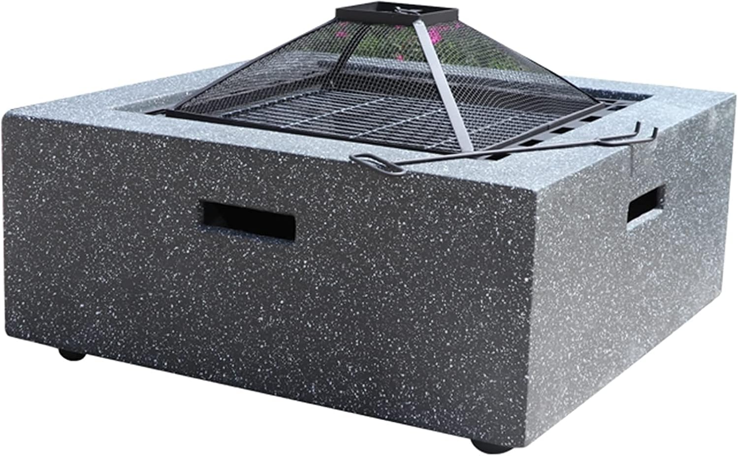 Outdoor Fire Pit 71cm Garden Terrace Heavy-Duty BBQ Table, Outdoor Cooking Fire Pit, Wood Burning Fire Bowl, Multi-Function Heating Fireplace