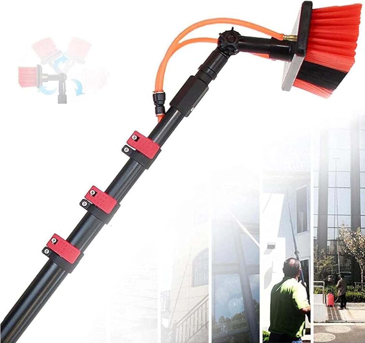 Window Cleaning Brush Equipment, Extendable Solar Panel Cleaning Brush, Windows Cleaning & Trucks Water Fed Pole Kit, Cleaning Photovoltaic Water Fed Telescopic Brush,10.8m/36FT